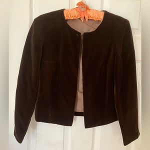 Vintage Dark Brown Velvet Women’s Jacket size 8